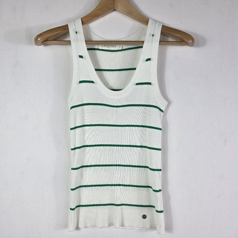 La petite Etoile ribbed knit  stripes cami top